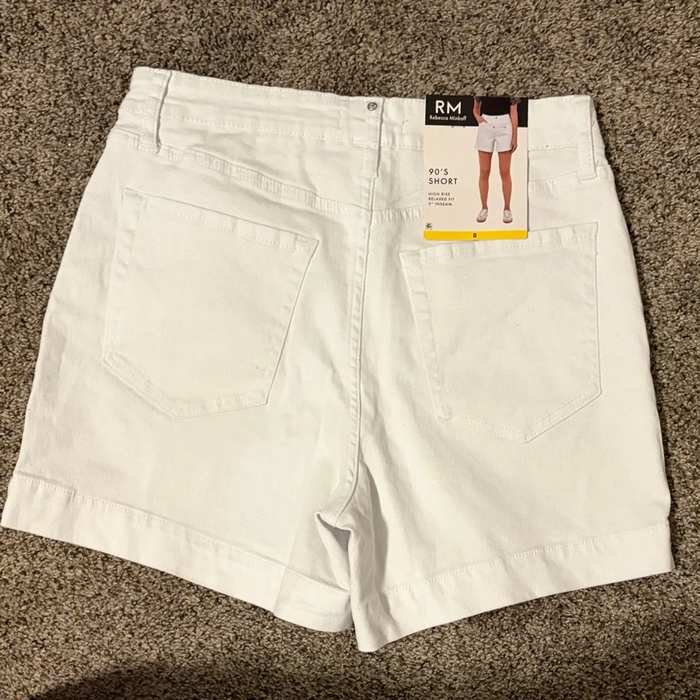 Rebecca Minkoff White High-Rise Cotton Shorts